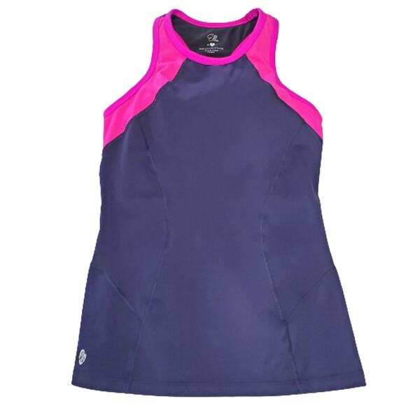 Ellie Activewear Tank Racerback Top Pink Blue Size Small - Picture 1 of 5